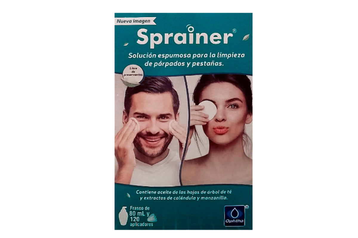 Solución Espumosa para Limpieza de párpados y pestañas 40ml con 60 aplicadores Sprainer