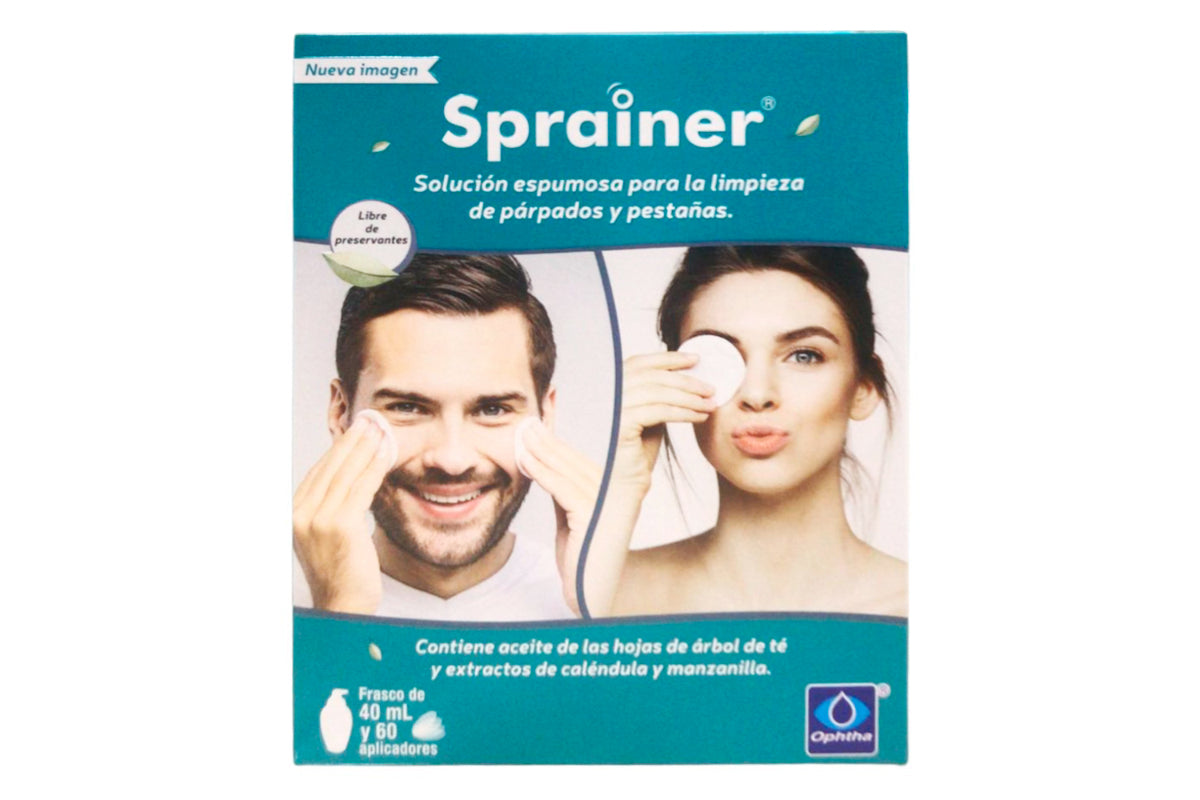 Solución Espumosa para Limpieza de párpados y pestañas 40ml con 60 aplicadores Sprainer