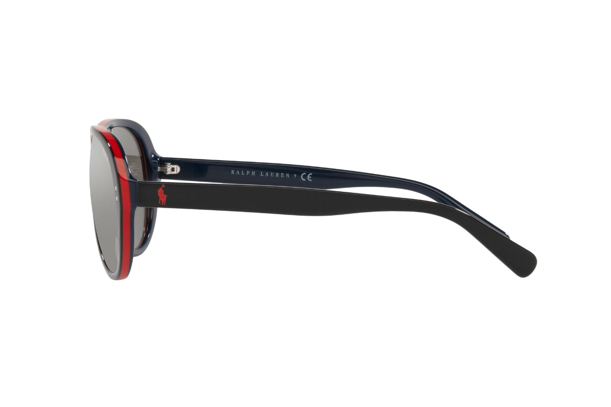 Lentes de Sol Shiny Black Red Navy Polo Ralph Lauren