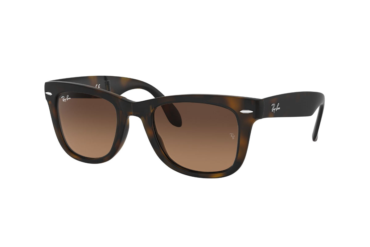 Lentes de Sol Folding Wayfarer Matte Havana Ray-Ban